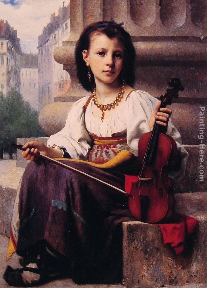 The Young Musician painting - Francois Alfred Delobbe The Young Musician art painting